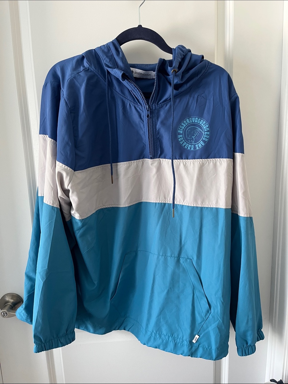 Sisstrevoluton Revolution Light Blue Mesh-Lined surf clothes Active Jacket